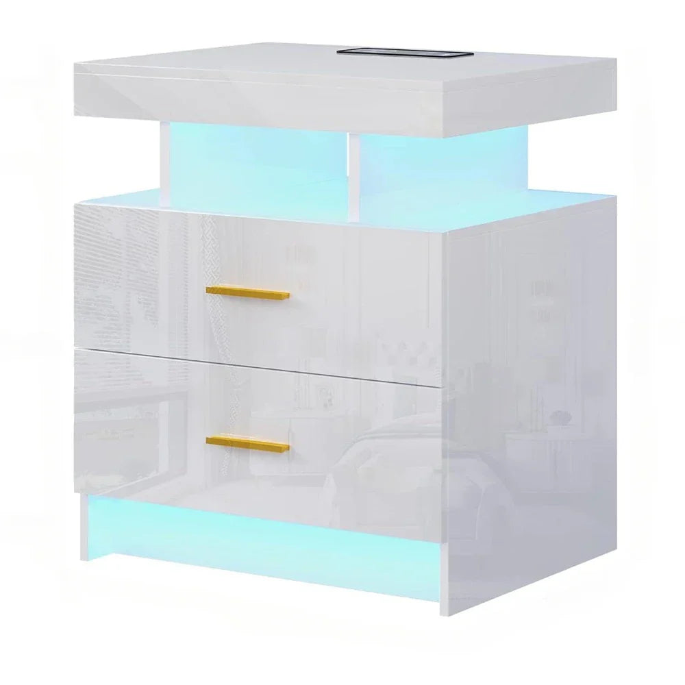 Auto LED Nightstand With Wireless Charging Station &