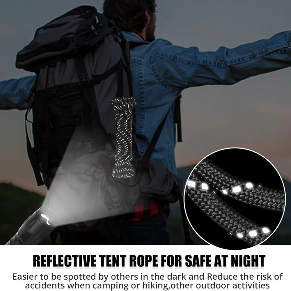 Reflective Paracord 550 Cord 7 Strands 4mm Tent