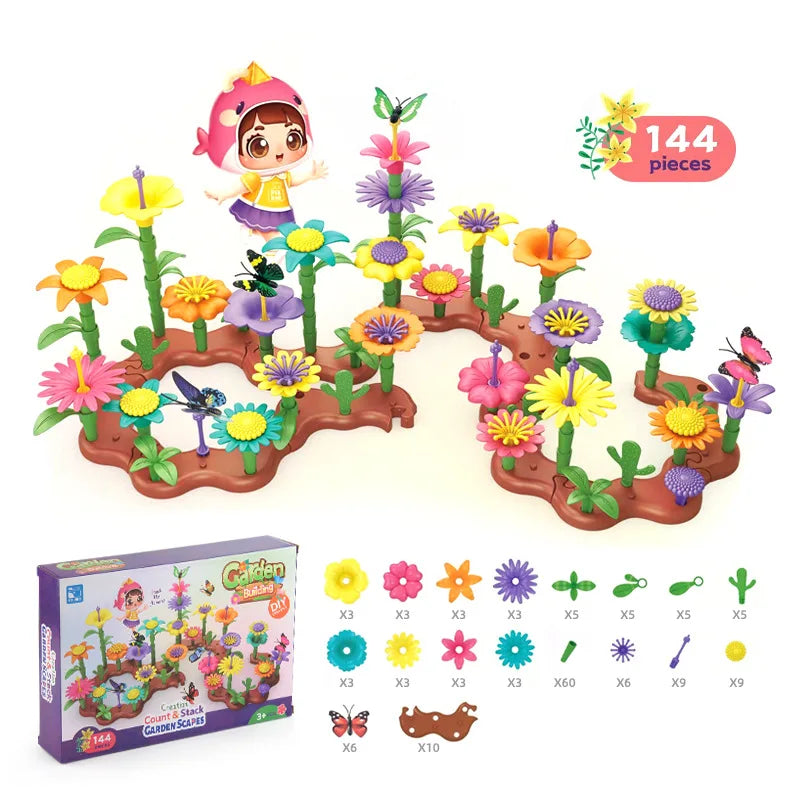 Flower Garden Building Toys Girls Stacking Game Toddlers