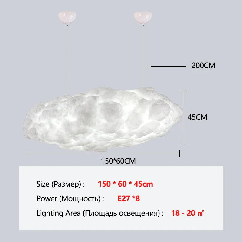 Cloud Chandelier Restaurant Lamps Modern White Floating Cloud