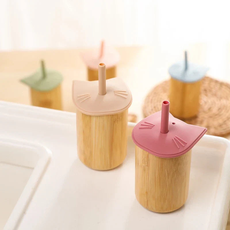 150ML Baby Wooden Feeding Cups Portable Drinkware Babies