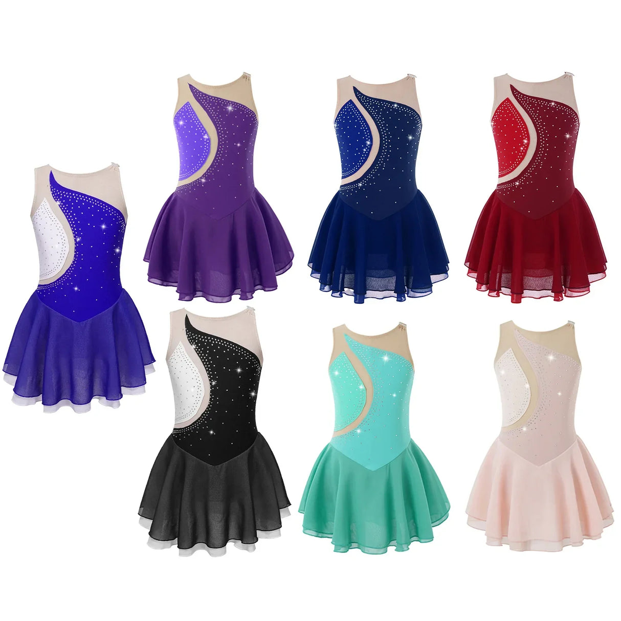Figure Skating Dress for Kids Girls Stage Performance
