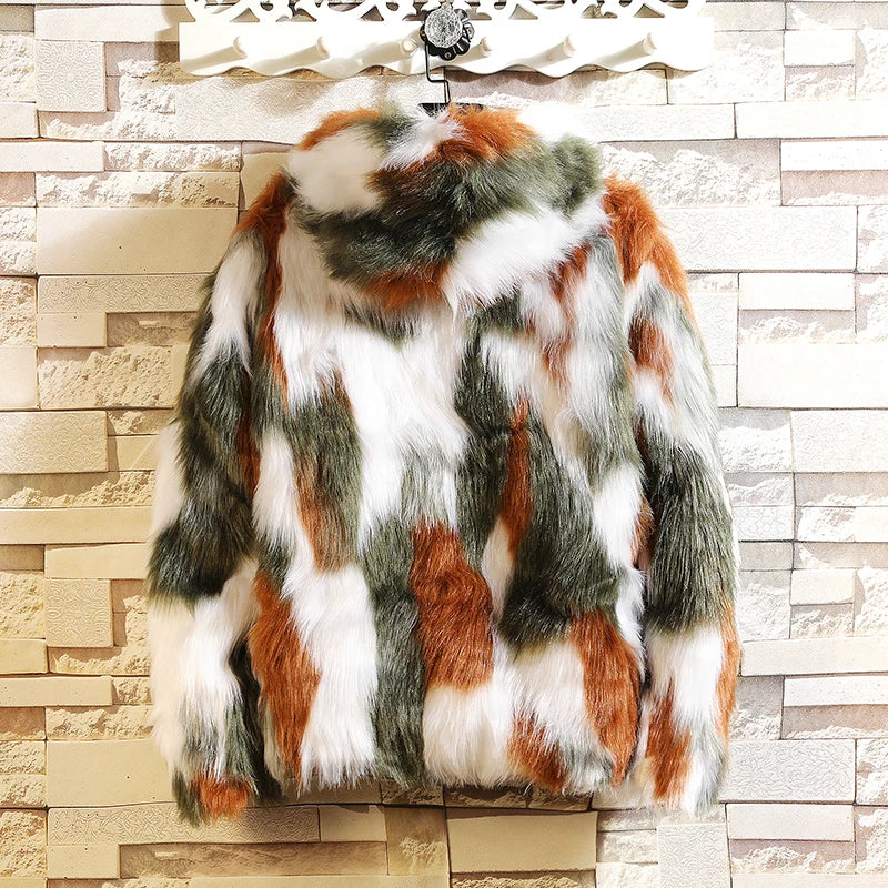 Winter Parka Men's Warm Plus Fleece Faux Fur