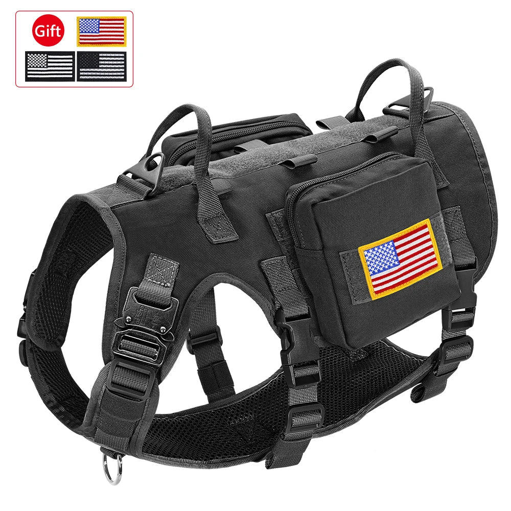Tactical Military Dog Harness Collar Leash Set Durable