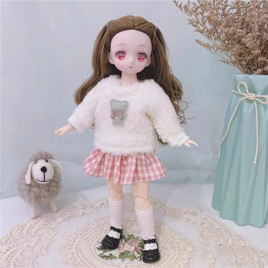 BJD Girl Dolls 30cm Kawaii Points Joint Movable