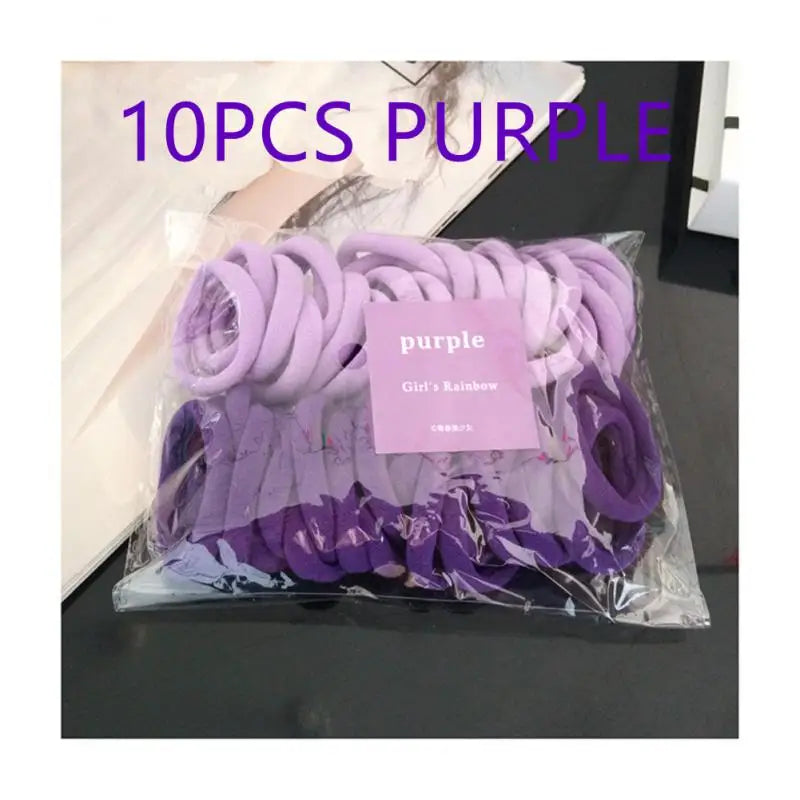10Pcs Elastic Rubber Band Seamless Gradient Hair Rope