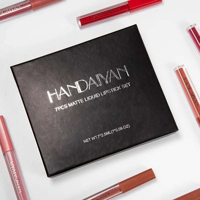 7-Color Matte Velvet Lip Gloss Glaze Waterproof Lasting