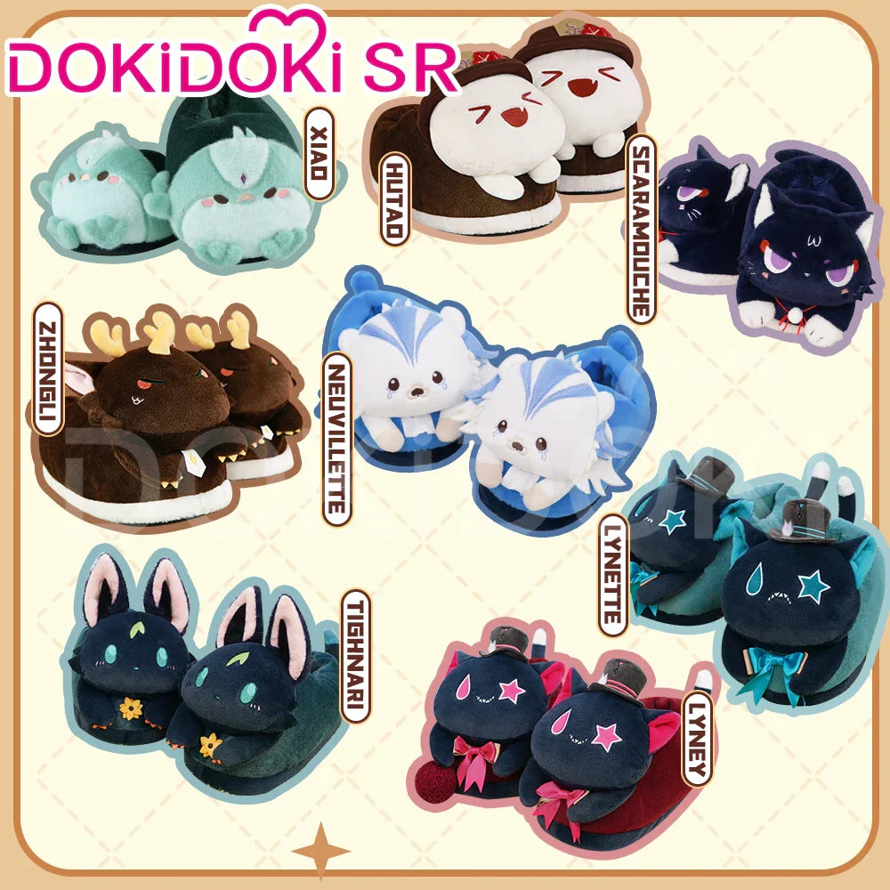 Genshin Impact Zhongli/Hutao/Xiao Cosplay Fluffy Slippers
