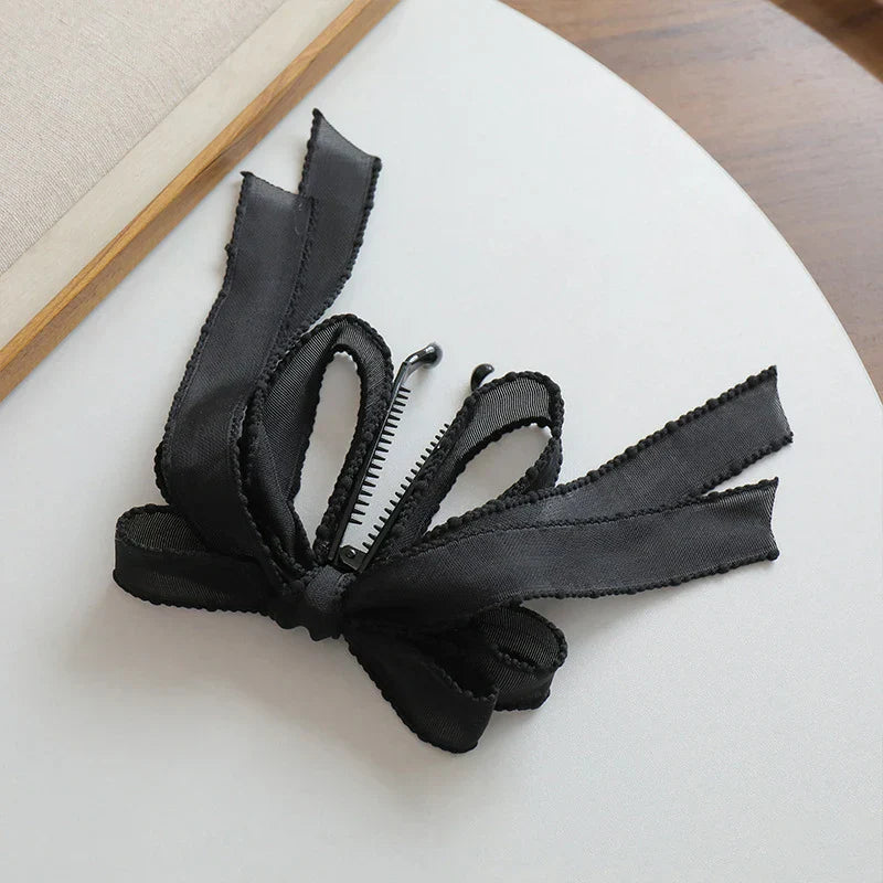 Trendy Ribbon Bow Banana Clip Women Girl Colour