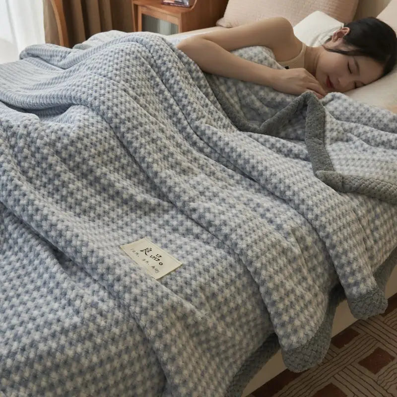 Knit Blanket Throw Soft Chenille Yarn Knitted Blanket