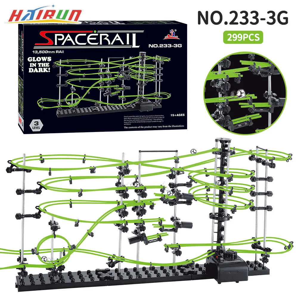 116-343Pcs Spacerail Roller Coaster Ball Toys Maze Race