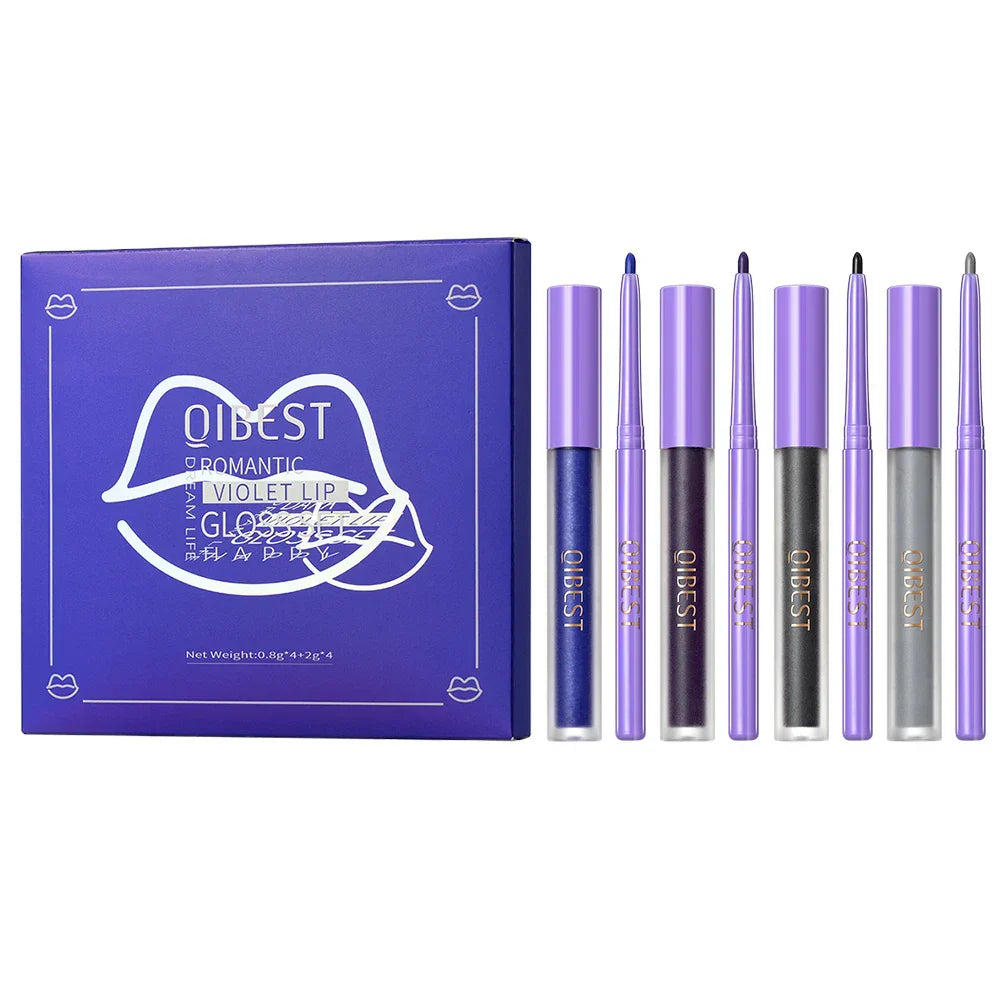 4 Matte Liquid Lipstick With 4 Lipliner Set