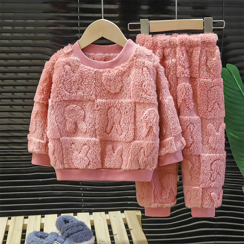 Children Clothes New Fall Winter Pajamas Set Thickened