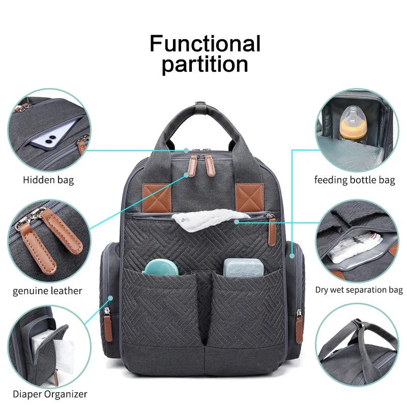 Diaper Bag Backpack Baby Essentials Travel Bag Multifunctional