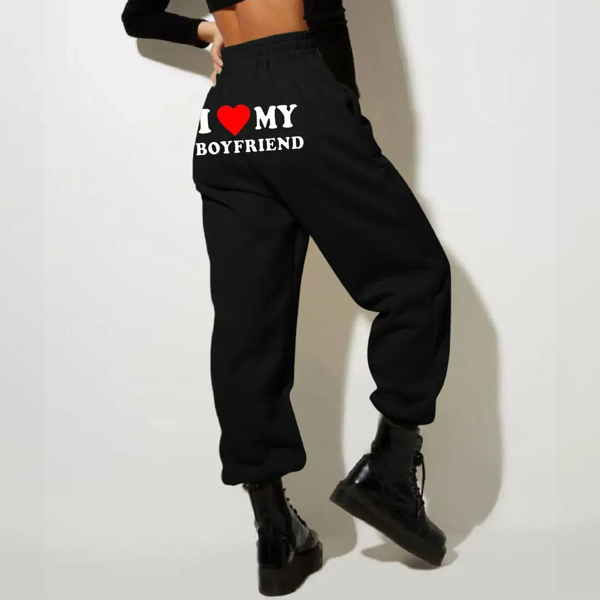 I Love My Boyfriend Printed Sweatpants Y2k High