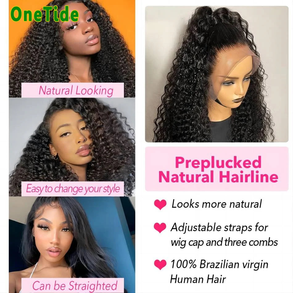 13x4 Lace Front Human Hair Wigs Deep Wave