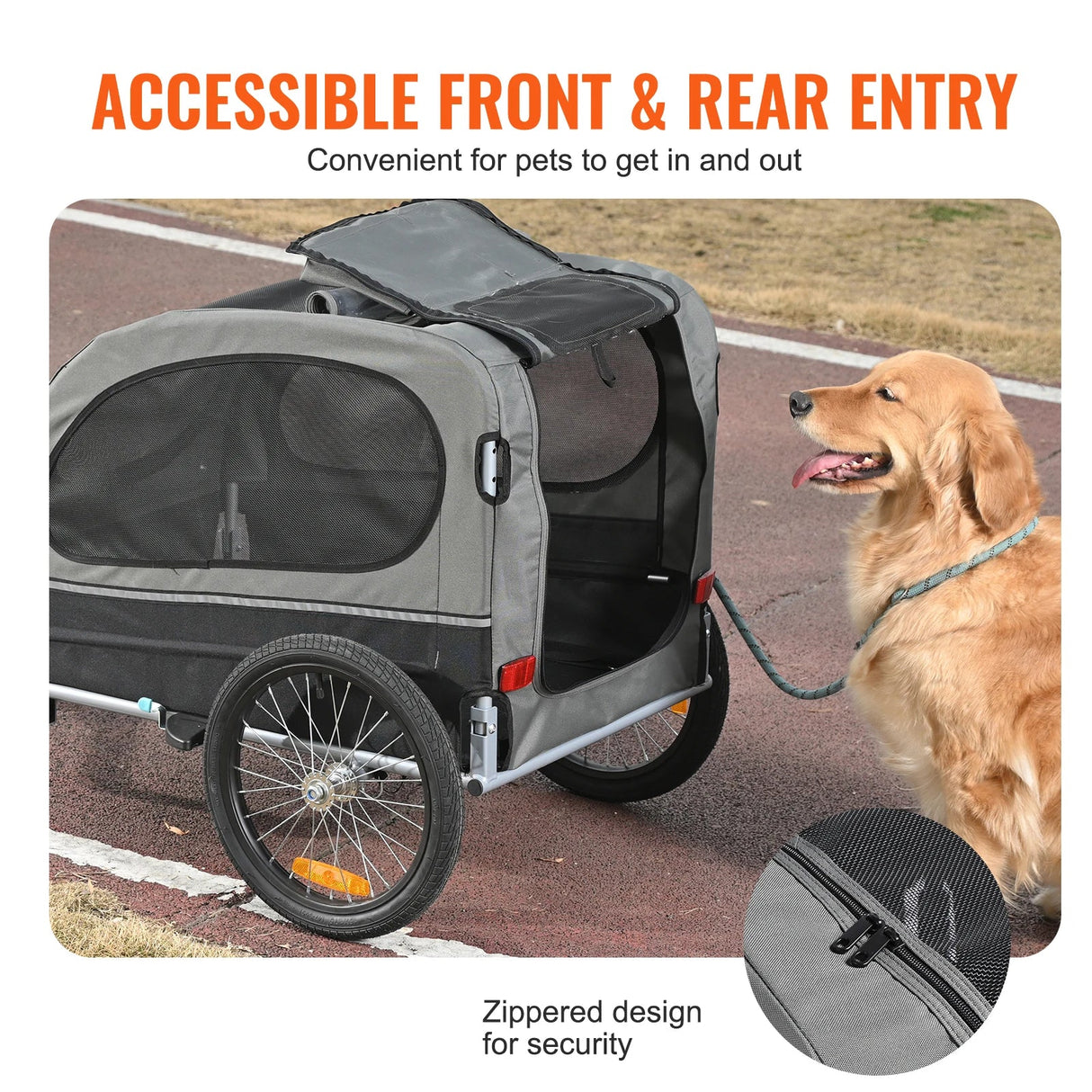 VEVOR 88 lbs 2-in-1 Pet Stroller Cart Dog