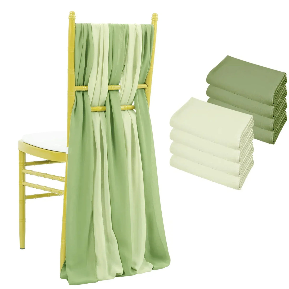 8pcs Wedding Chair Decors Chiffon Chair Sashes Wedding