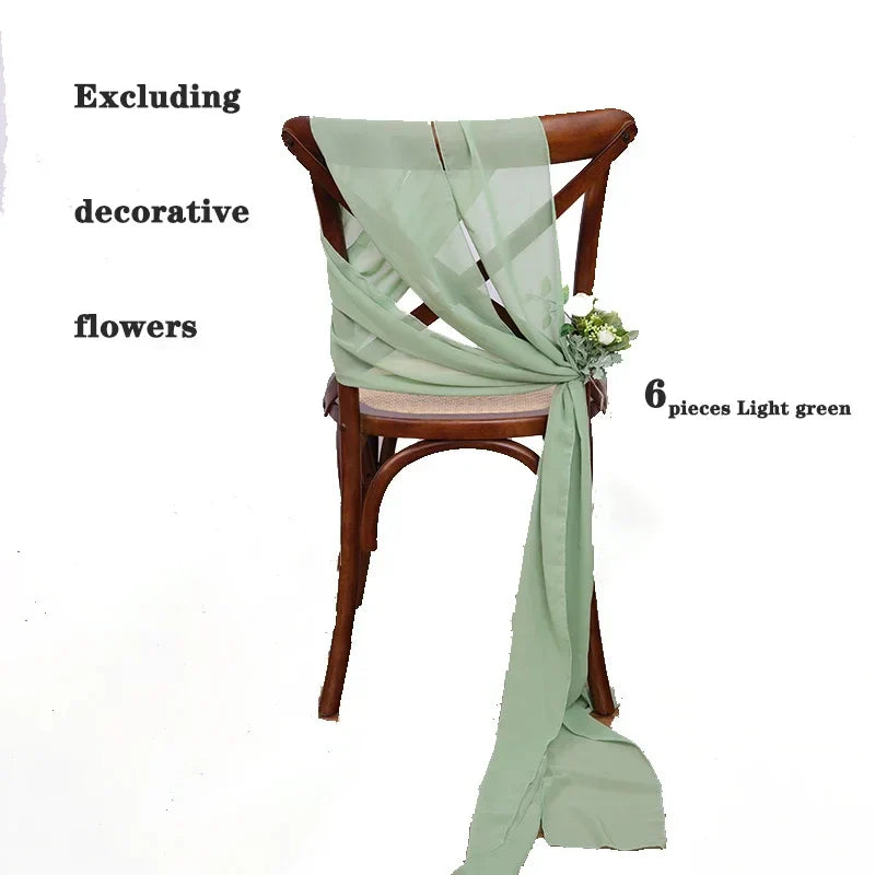 6PCS RUST Chiffon Chair Sashes 30 x 270cm