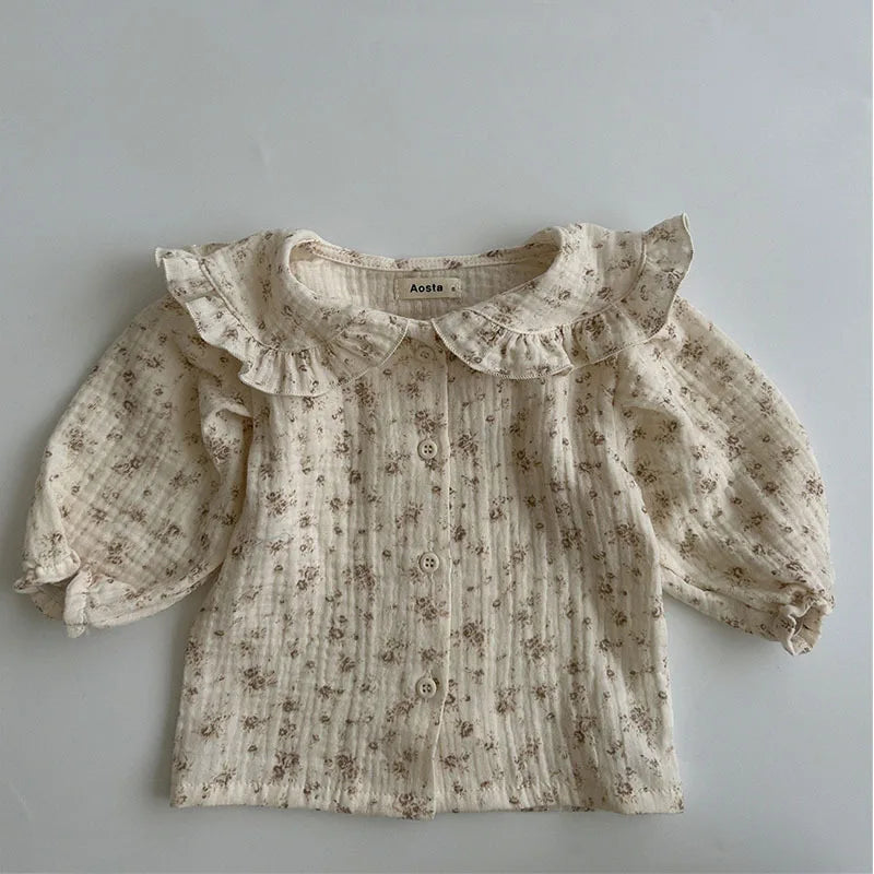 2023 New Baby Long Sleeve Lapel Shirts Cute