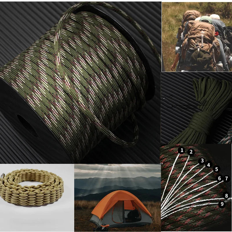 Military 9 Strand 4mm 650 Paracord 50m 100m