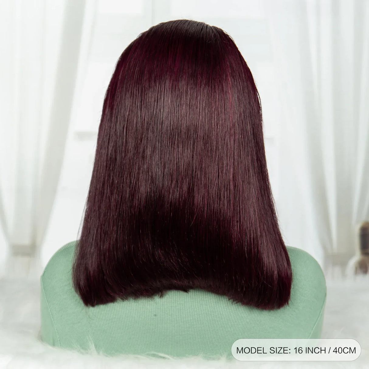 99J Burgundy Straight Short Wig Double Drawn 13x4