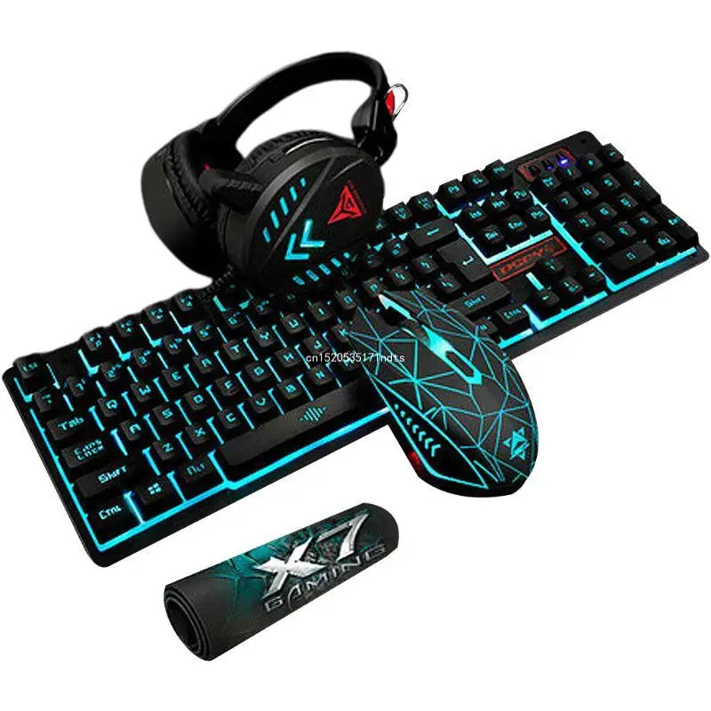 4Pcs/Set K59 Mechanical Wired USB Keyboard Illuminated Gaming
