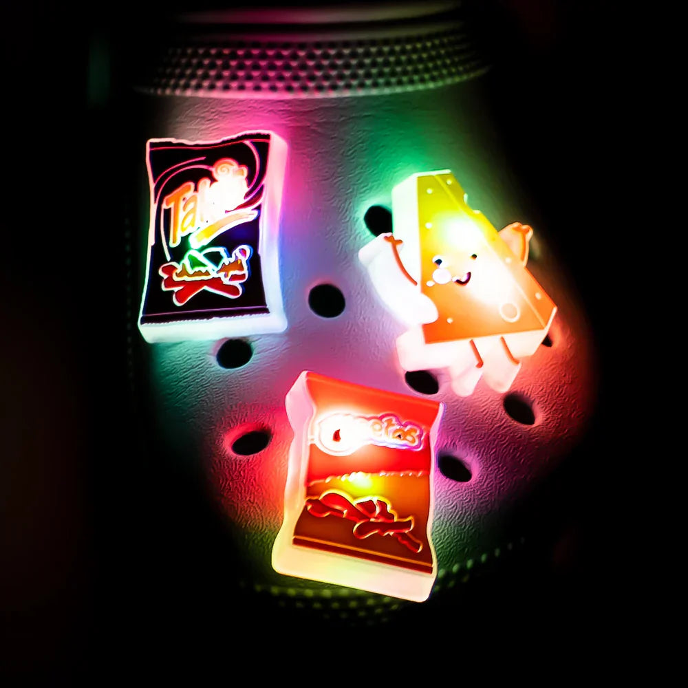 1pcs Cute Animals LED Clog Charms Cows Salamanders