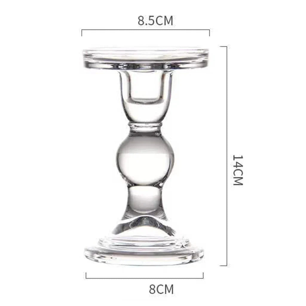 Transparent Glass Candle Holders Candlesticks for Home Office