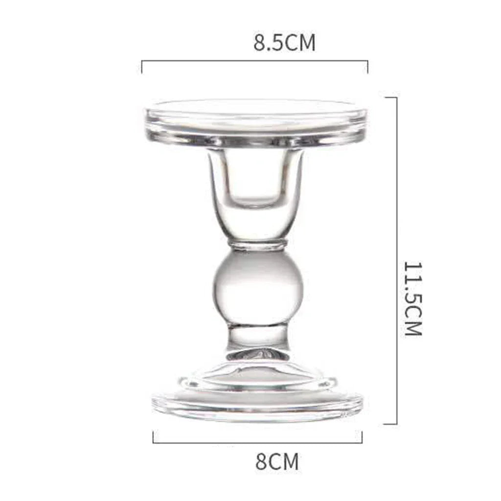 Transparent Glass Candle Holders Candlesticks for Home Office
