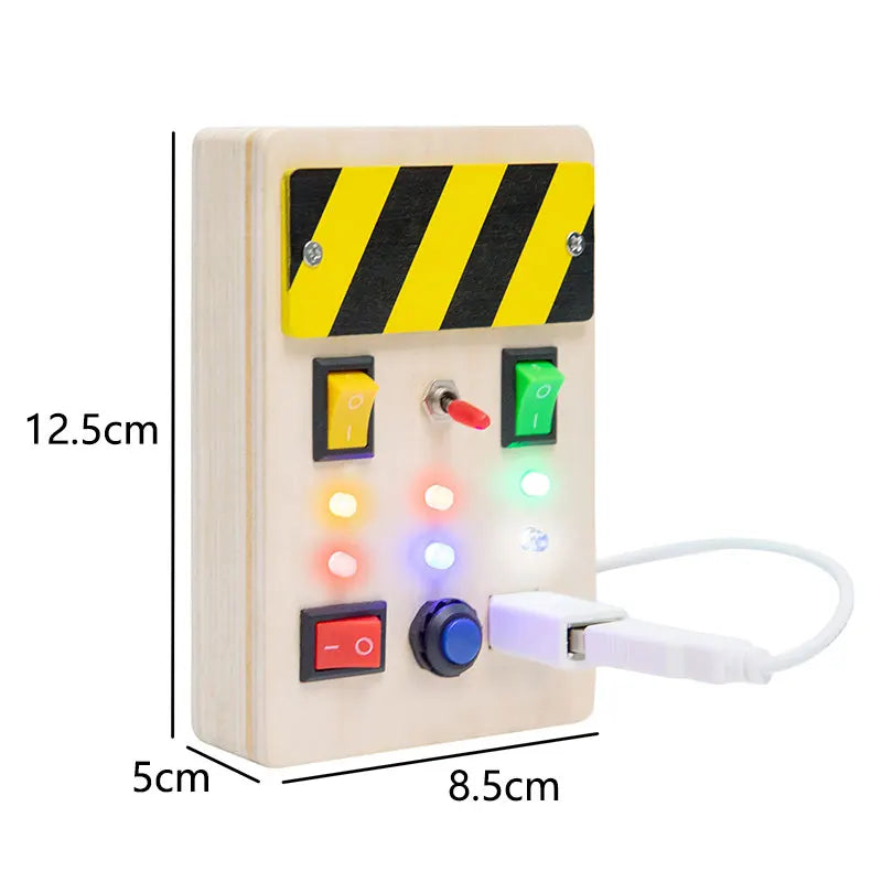 Children Busy Board Montessori Toys Wooden With Led
