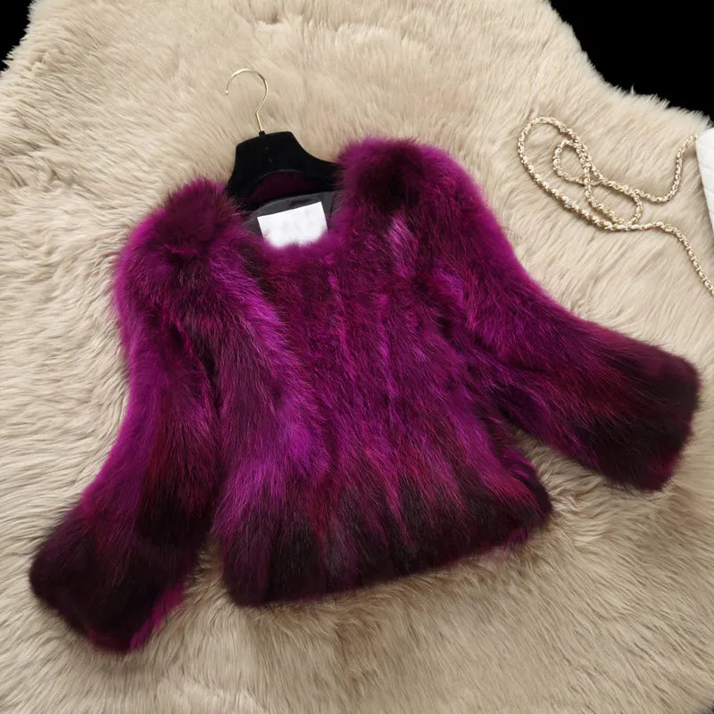 Fur coat New natural raccoon fur coat women's