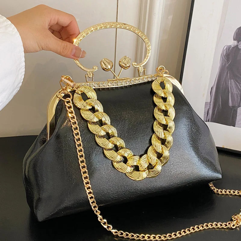 2023 Luxury Women Gold Green Chain Messenger Bags