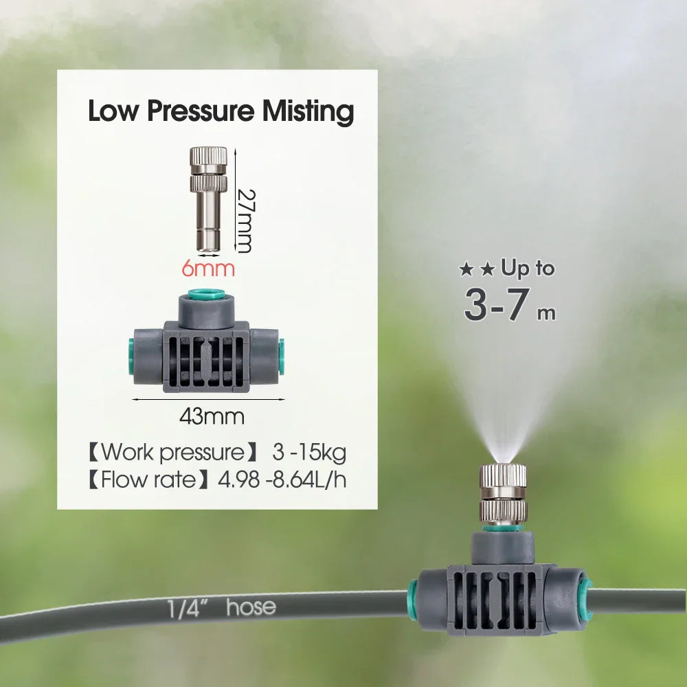 60W Self-Priming Pressurize Pump Mist Nozzle Watering System