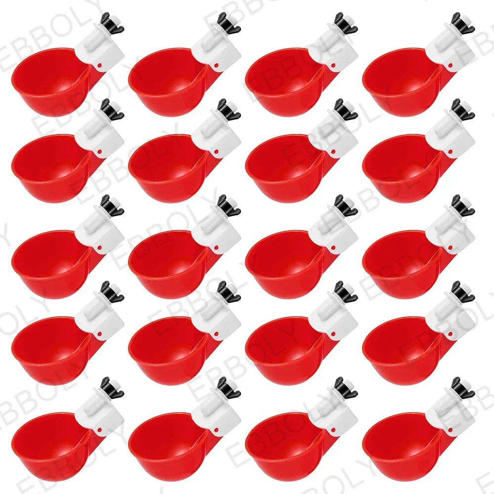 12/20/30PCS Automatic Chicken Water Feeder Drinking Cups Poultry