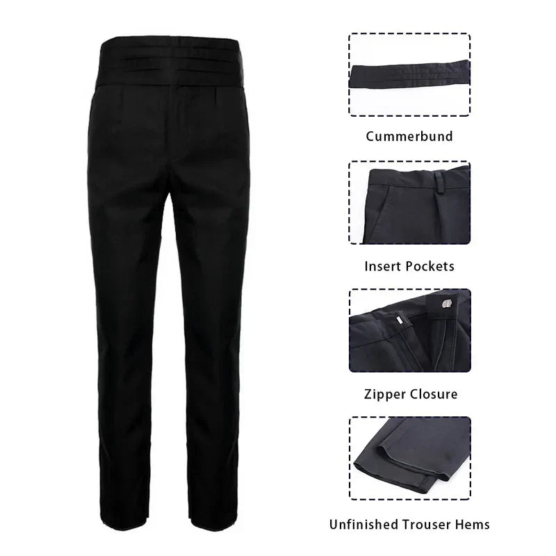 New Men's Tuxedo Suits Set Classic Formal Tailcoat