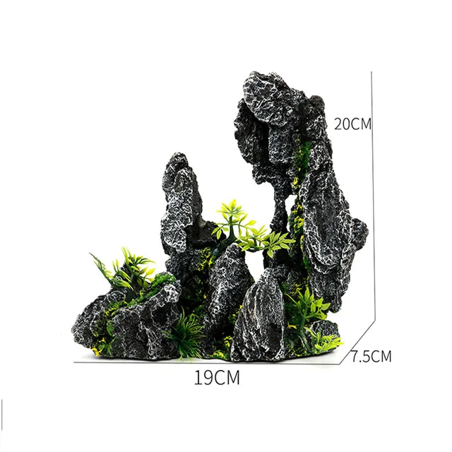 Fish Tank Plant Rockery Multi-style Aquarium Decoration,Resin Artificial