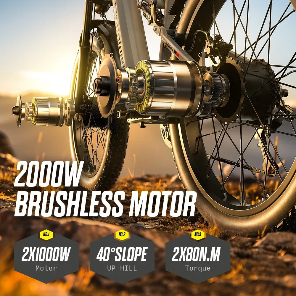 Shengmilo S600 Adult 2000W Men's E-Mountain ebike with