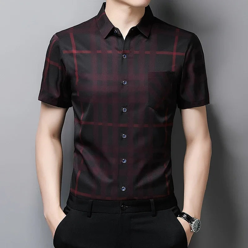 New Men's Business Casual Short Sleeved Shirt No