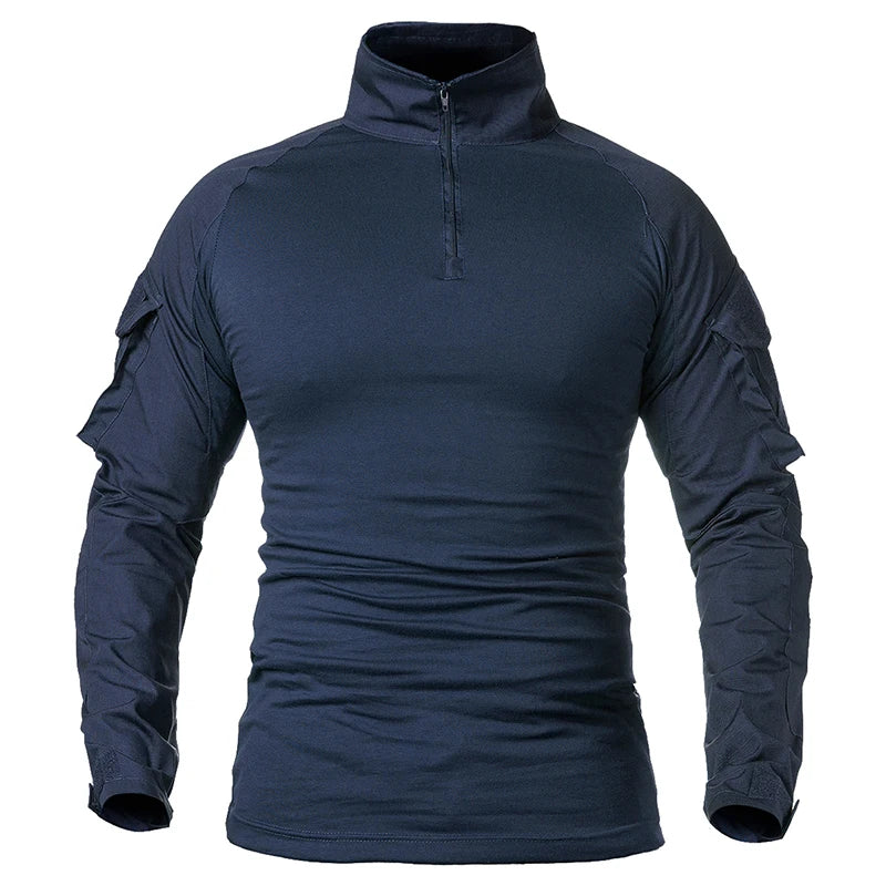 Men's Long Sleeve Army Combat Shirt 1/4 Zipper