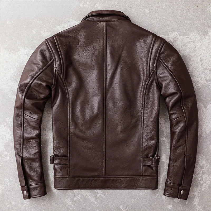 2022 Men's Genuine Cowhide Leather Jacket – Autumn Coat