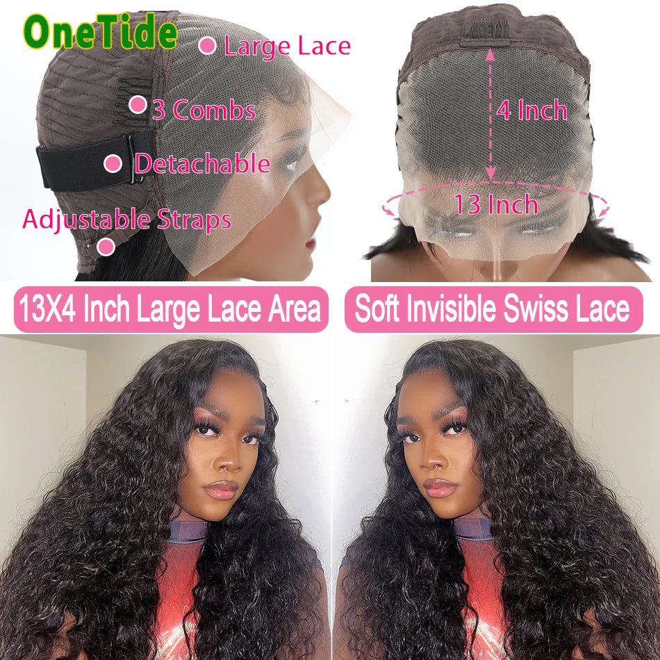 13x4 Lace Front Human Hair Wigs Deep Wave