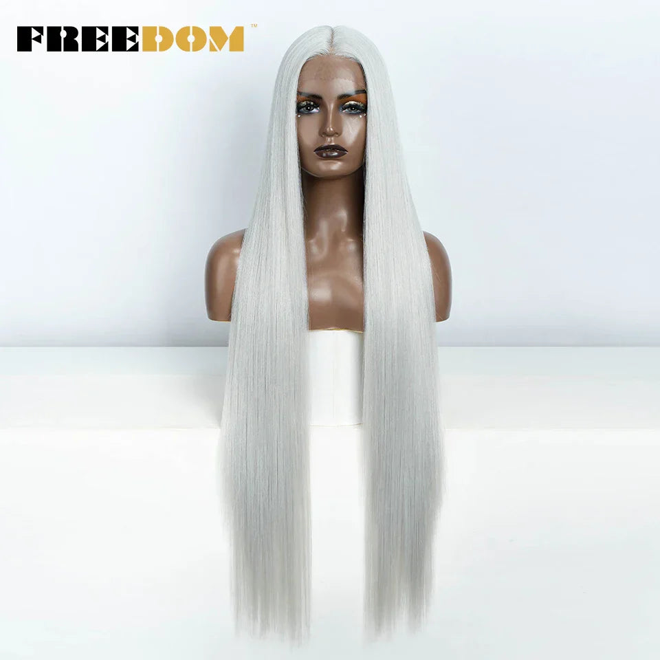 FREEDOM Synthetic Lace Front Wigs For Women Straight