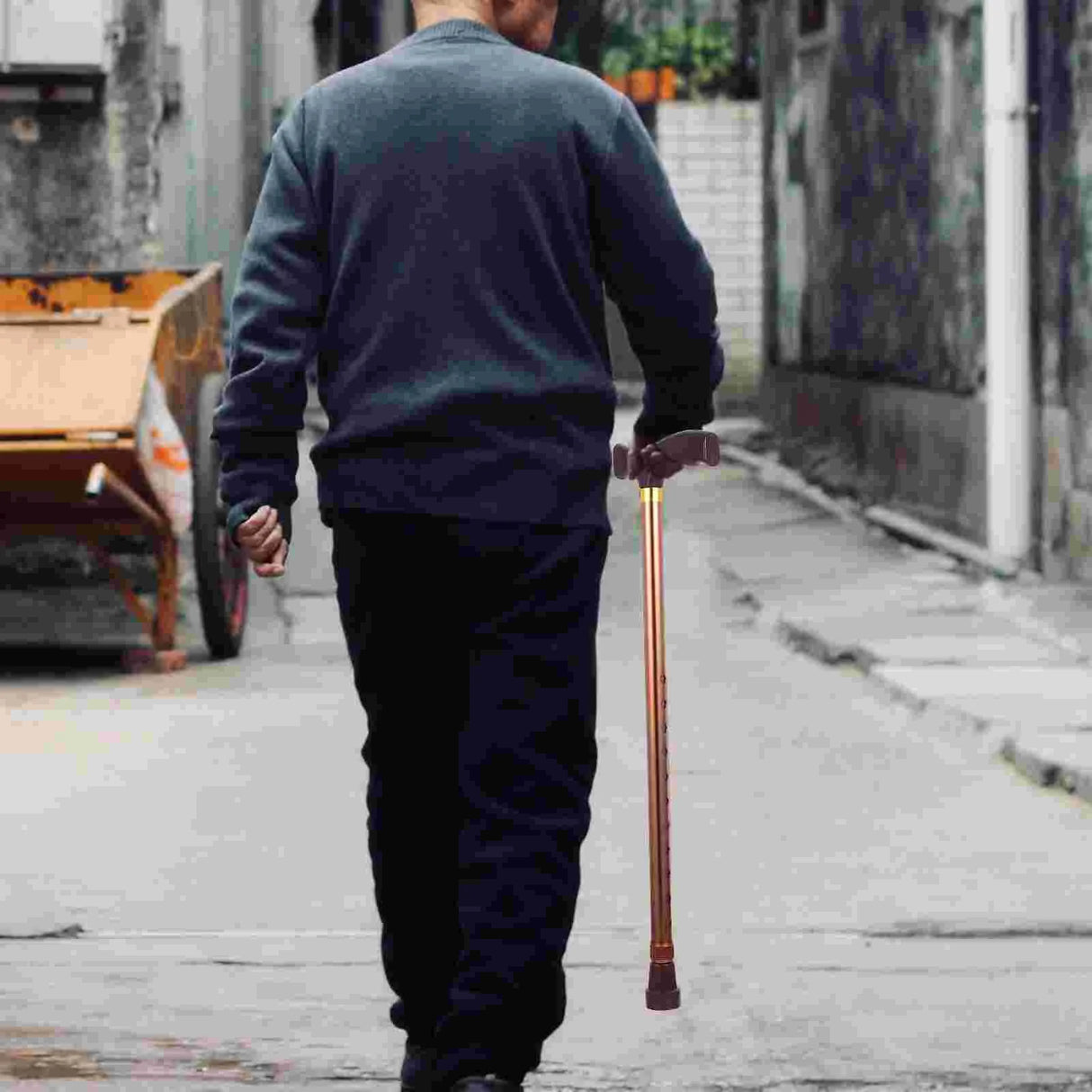 Curved Handle Hiking Stick Mens Cane Self Standing