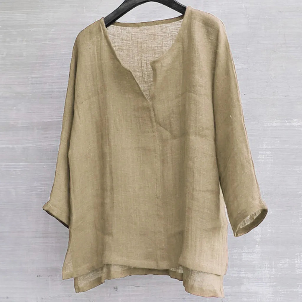 Summer Men Linen Cotton Shirt Orange Black Loose