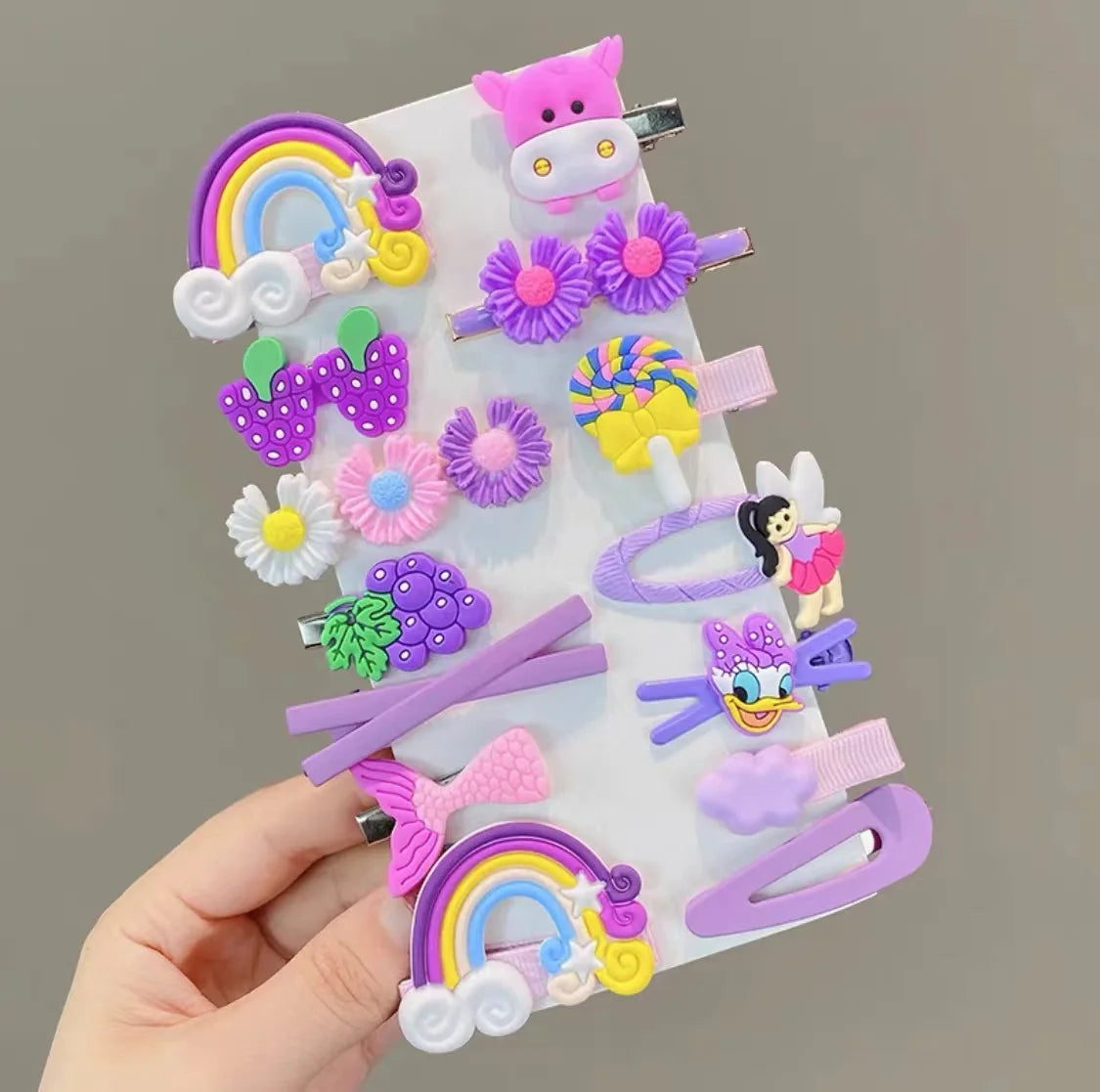 14Pcs/Set Cartoon Butterfly Rainbow Hairpin For Kids Girls