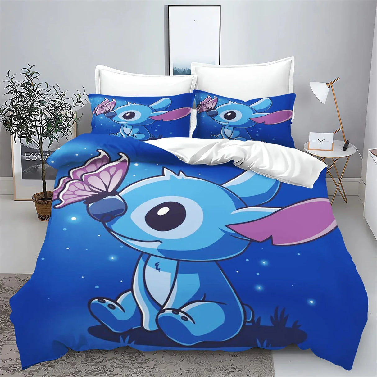 Stitch Bedding Set Cute Printed Cartoon Quilt Cover
