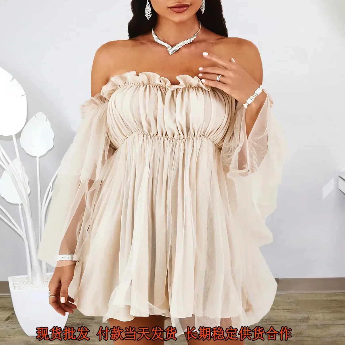 European and American fashion womens new straight neck