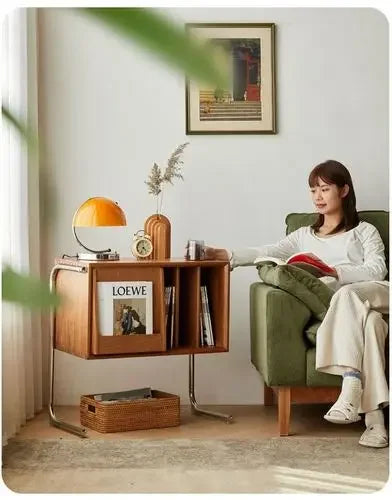 Nordic Wood Bedside Table Laden Makeup Bedroom Bedside
