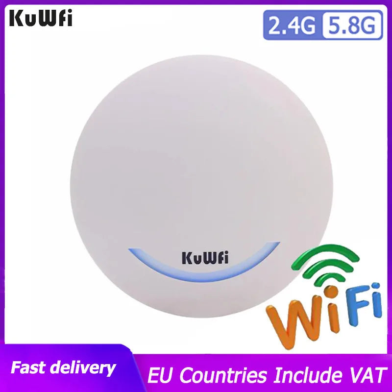 KuWFi 1200Mbps Wi-fi router Ceiling Mount Ethernet Port